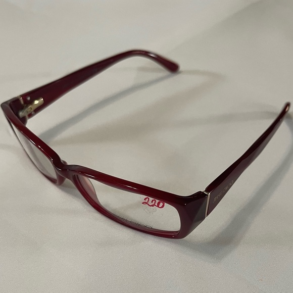 Authentic Jimmy Choo Eyeglass. Rectangular full rim plastic wine burgundy. - Picture 6 of 7